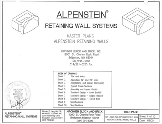 Alpenstein Open Face Green Retaining Wall Master Plans